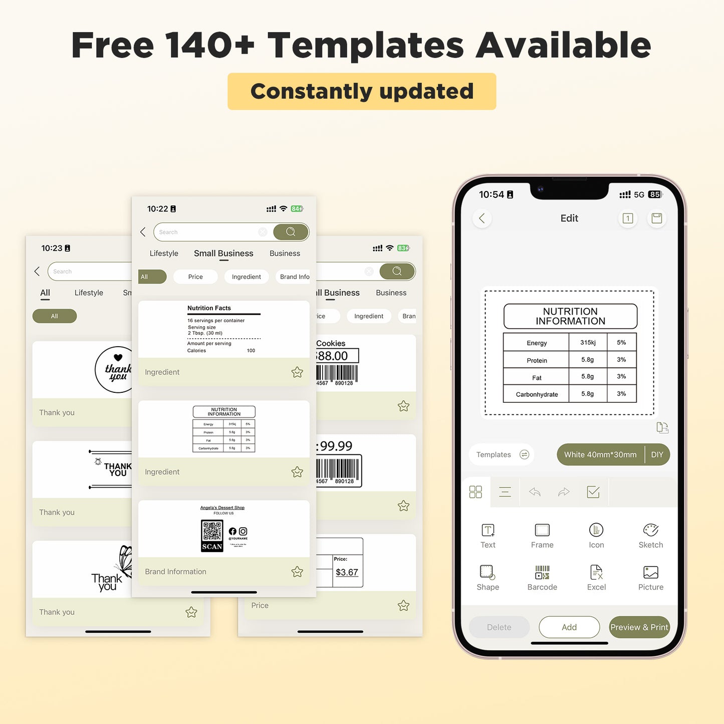 SUPVAN T50M Bluetooth Label Maker Machine with Tape, Wide Waterproof Label, Versatile App with 40 Fonts and 400+ Icons, Inkless Labeler for Home, Kitchen, School, Office Organization, Green