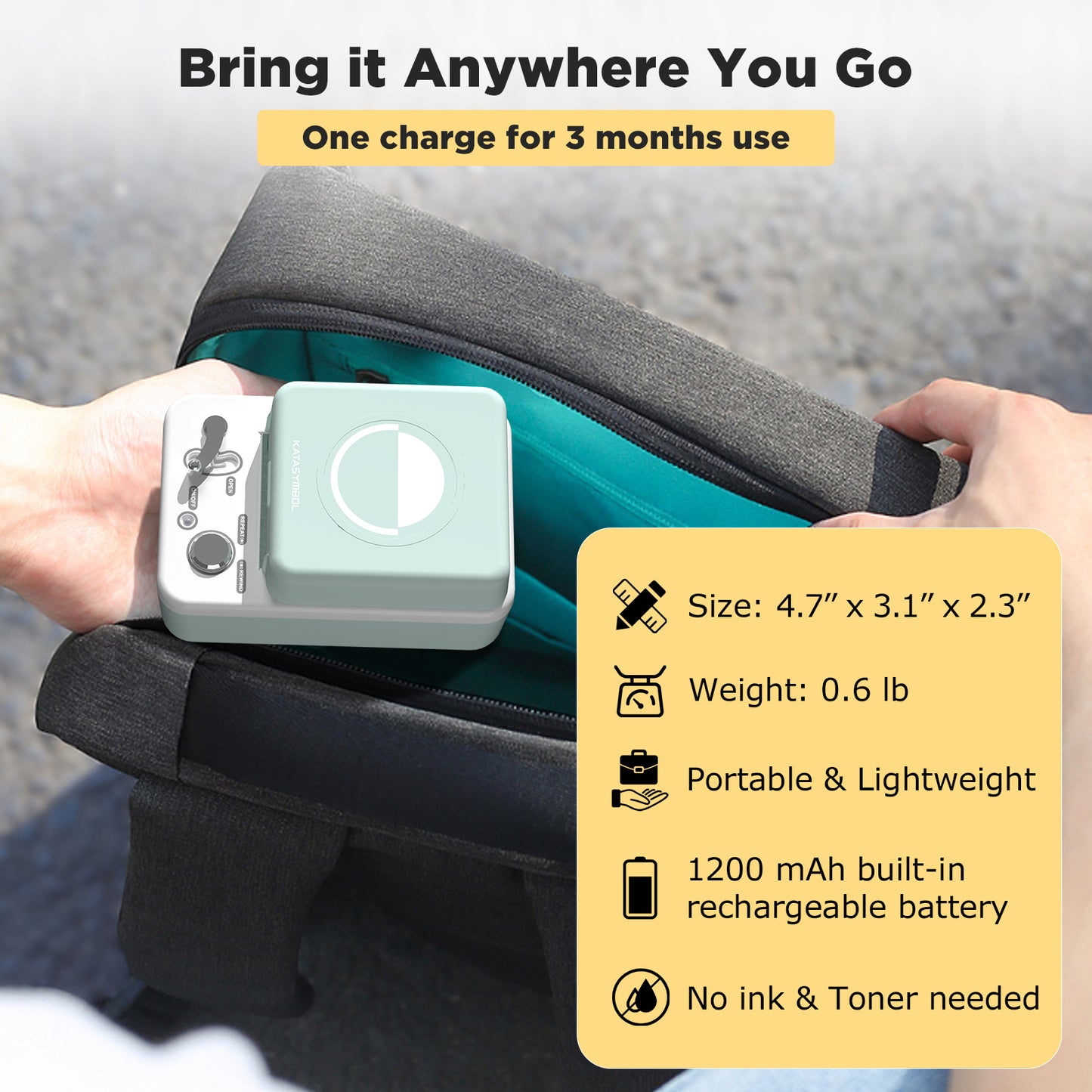 SUPVAN T50M Bluetooth Label Maker Machine with Tape, Wide Waterproof Label, Versatile App with 40 Fonts and 400+ Icons, Inkless Labeler for Home, Kitchen, School, Office Organization, Green