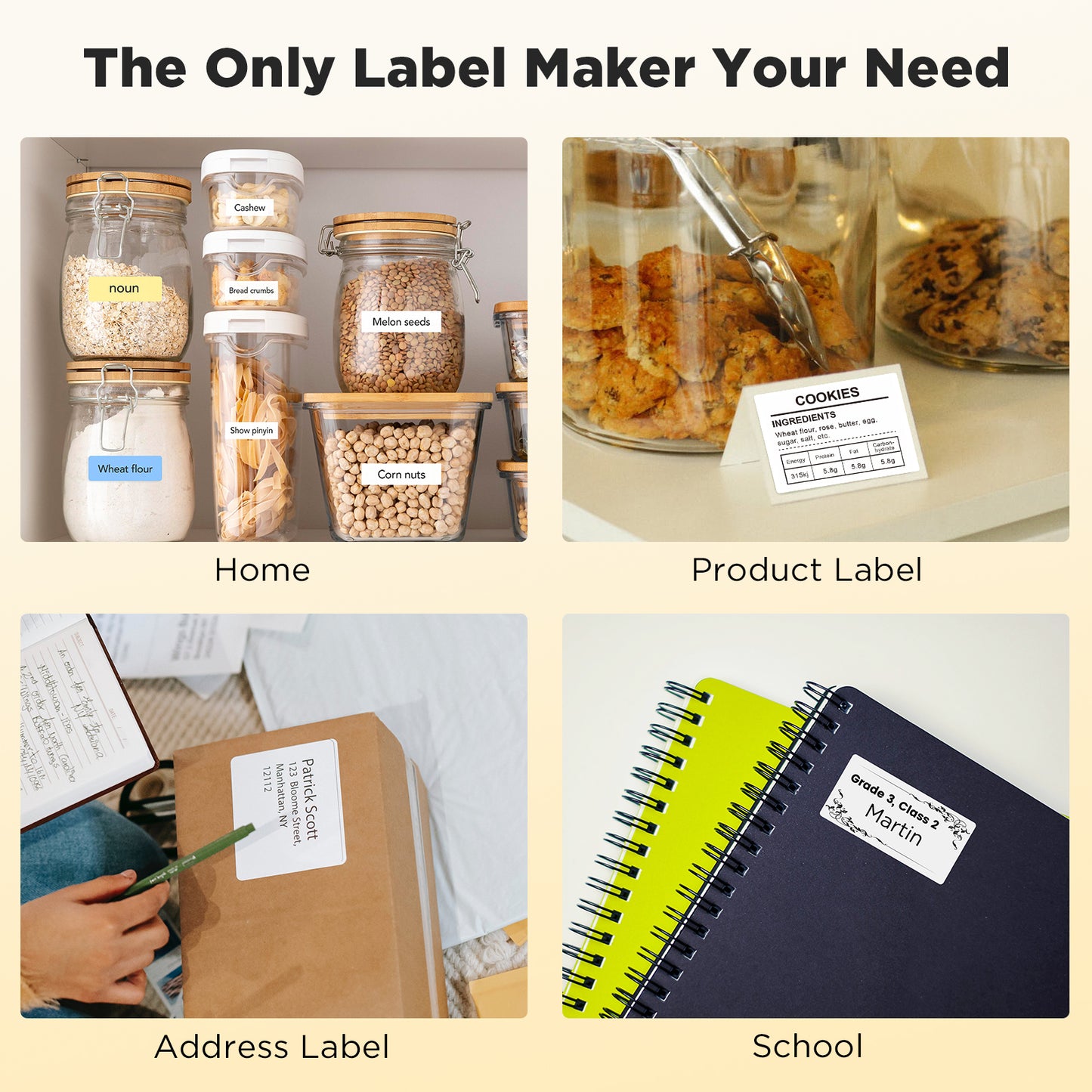 SUPVAN T50M Bluetooth Label Maker Machine with Tape, Wide Waterproof Label, Versatile App with 40 Fonts and 400+ Icons, Inkless Labeler for Home, Kitchen, School, Office Organization, Green