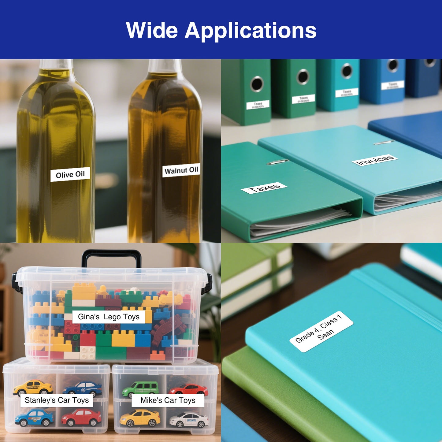 SUPVAN E11 Bluetooth Label Maker Machine with Tape, Support Keyboard & App with 40 Fonts and 450+ Icons, Rechargeable Inkless Labeler for Home, Kitchen, Office, School, Organization, Black