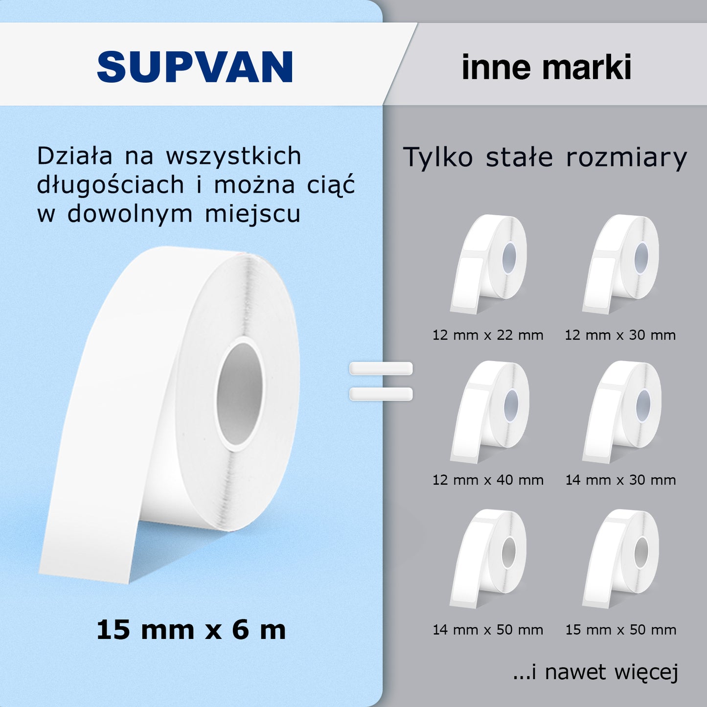 SUPVAN Drukarka Etykiet Bluetooth E10, Samoprzylepna Drukarka Etykiet, Drukarka Termiczna kompatybilna z systemem iOS Android, do domu, biura i małych firm, Biały