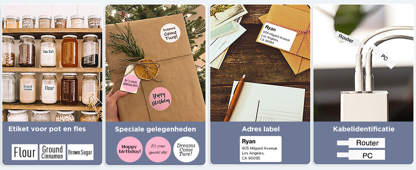 SUPVAN T50M Pro Label Printer Bluetooth and 3 Roll Waterproof Labels Stickers - Versatile App with 40+ Fonts and 700+ Icons - Thermal Label Maker Machine for Home, Kitchen, School