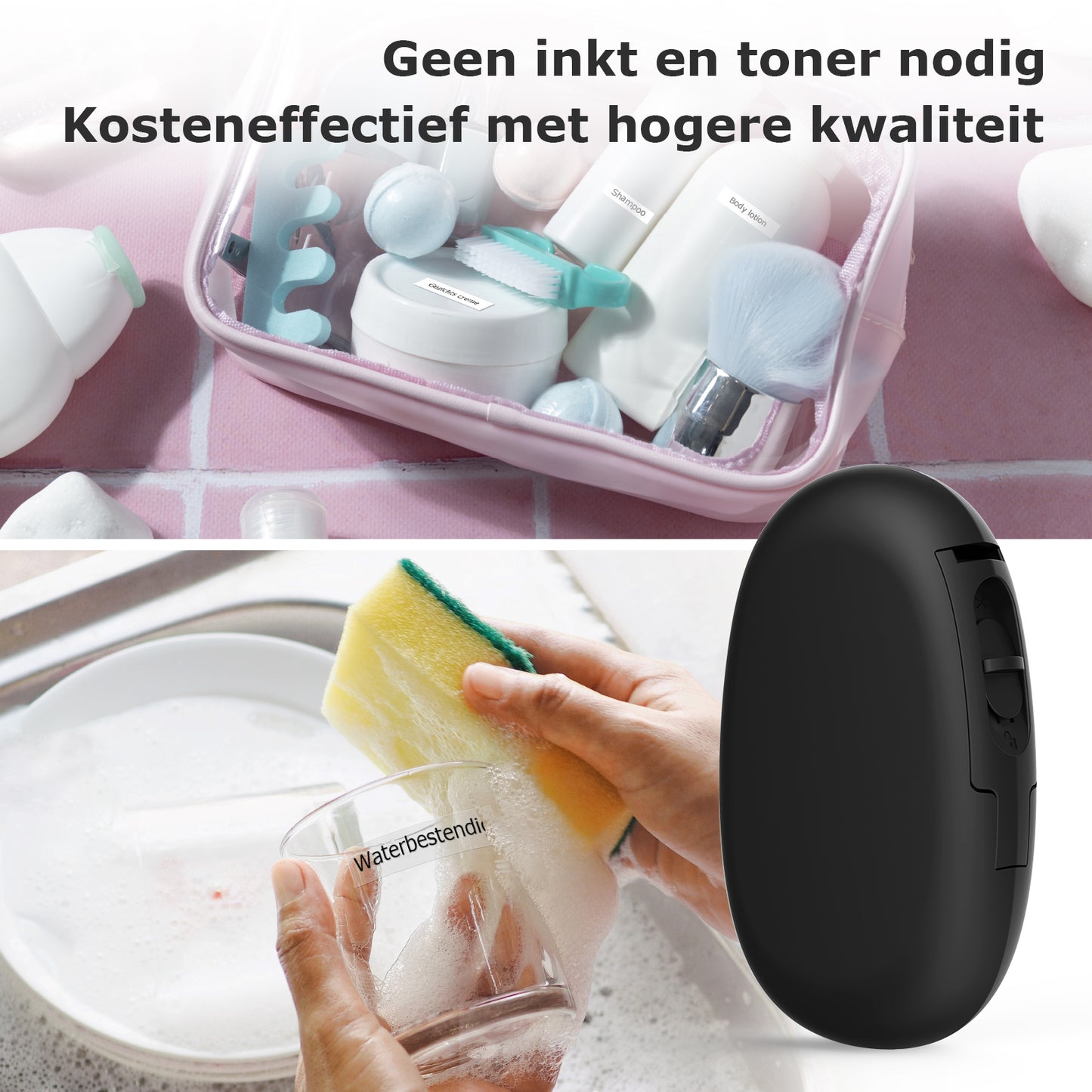 SUPVAN E10 Label Maker Sticker Portable Machine with 3 Roll Waterproof Labels - APP Bluetooth Connectivity - For Home Organization, Kitchen Storage, School & Office Supplies, Business