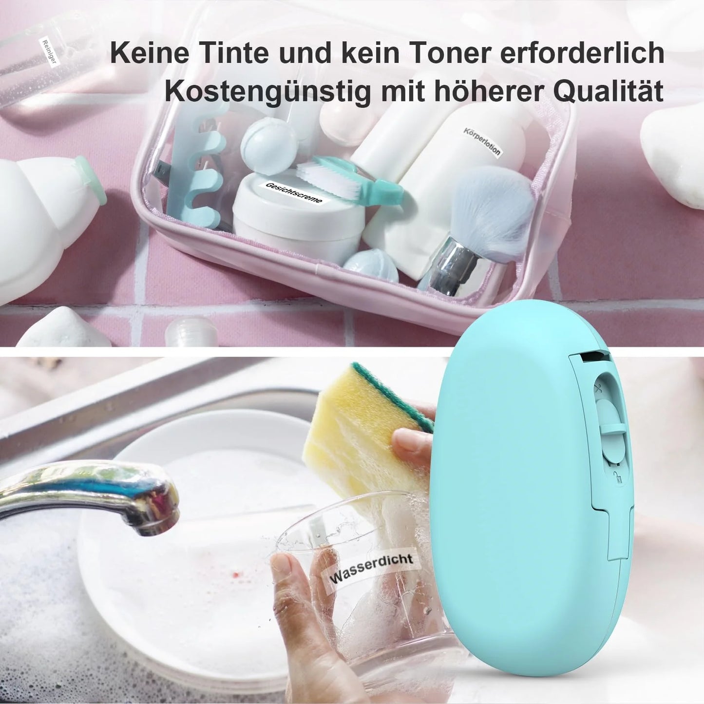 SUPVAN Etikettendrucker, Mini Bluetooth E10 Selbstklebendes Etikettiergerät - Tragbarer Labeldrucker Mini Label Printer mit iOS Android,Für Zuhause, Büro & Kleinunternehmen