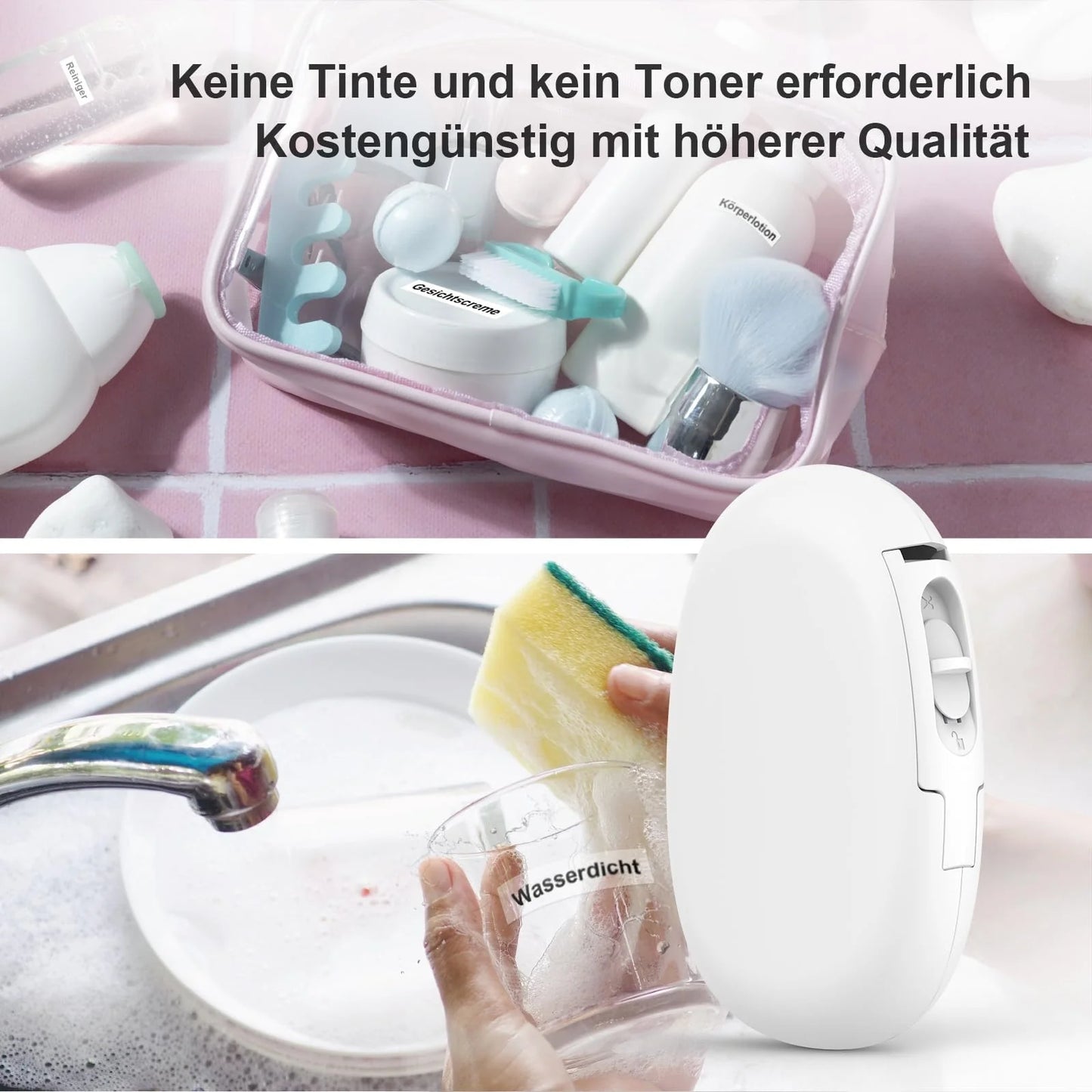 SUPVAN Etikettendrucker, Mini Bluetooth E10 Selbstklebendes Etikettiergerät - Tragbarer Labeldrucker Mini Label Printer mit iOS Android,Für Zuhause, Büro & Kleinunternehmen