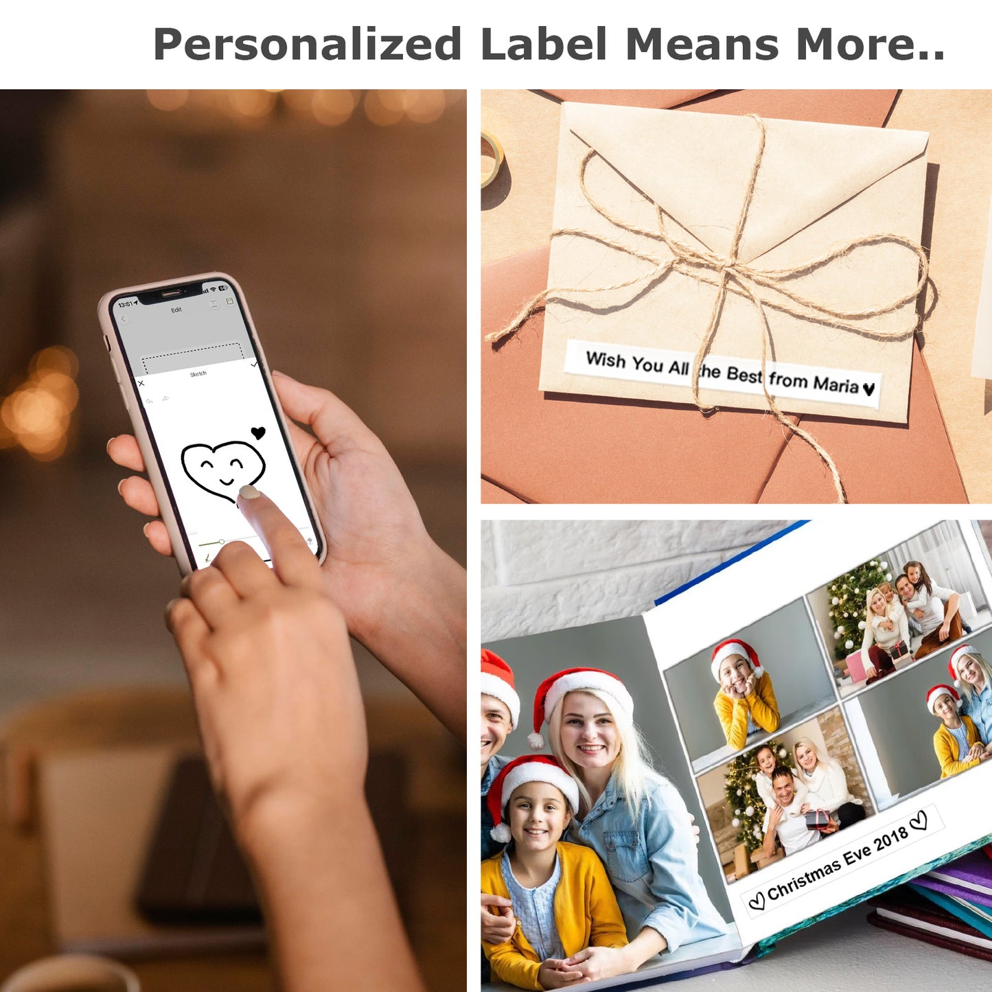 SUPVAN E10 Label Maker Machine with Continuous Tape, Portable Bluetooth Mini Thermal Label Printer Handheld, Free Multiples Fonts Icon, Compatible Android & iOS, USB Rechargeable, Black