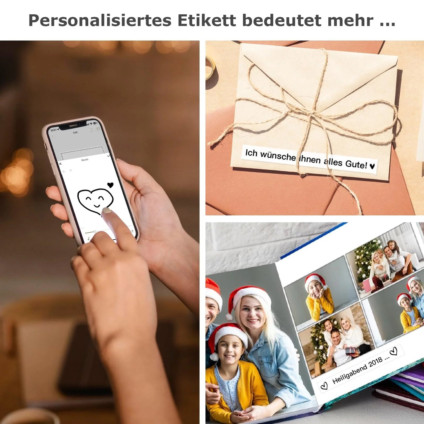 SUPVAN E10 Etikettendrucker - Selbstklebend USB aufladbares Thermo-Beschriftungsgerät, Mini Bluetooth Etikettiergerät für Zuhause, Schule, Büro, Datum, Kompatibel with iOS & Android Phone