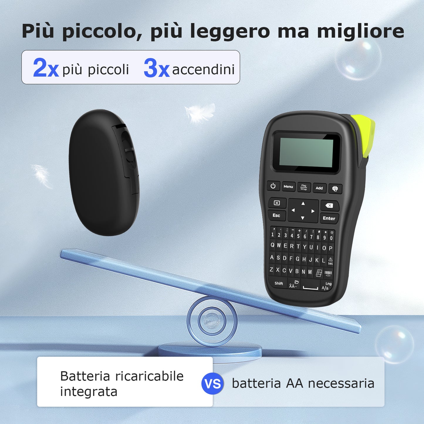 SUPVAN Stampante di Etichette - E10 Bluetooth Portatile Etichettatrice per iOS & Android, Etichettatrice Etichette Adesive con 3 Rotolo di Etichette, Nero