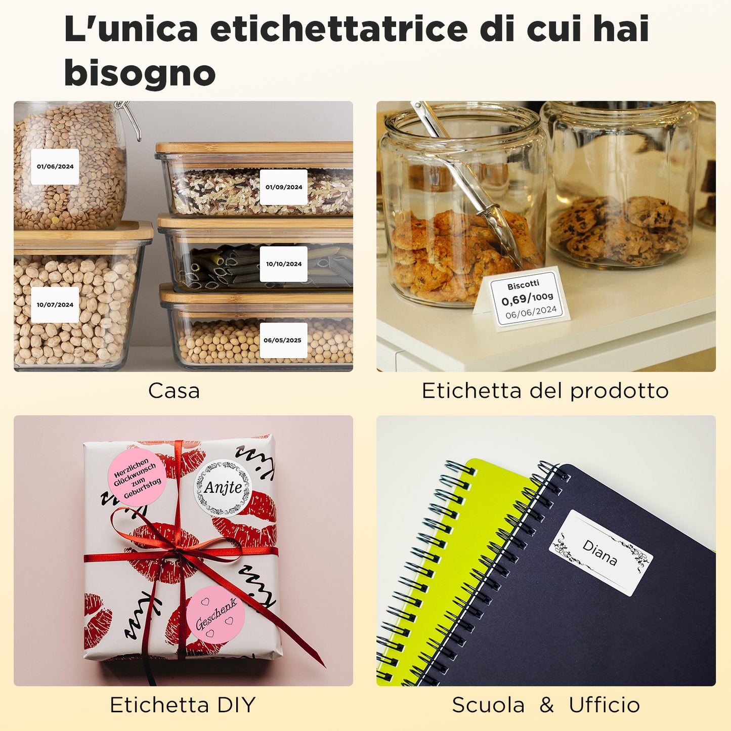 SUPVAN T50M Pro Etichettatrice Bluetooth con 3 Nastro, App Versatile con 30 Caratteri e Oltre 700 icone, Senza, Inchiostro per Organizzare Casa, Cucina, Scuola e Ufficio.