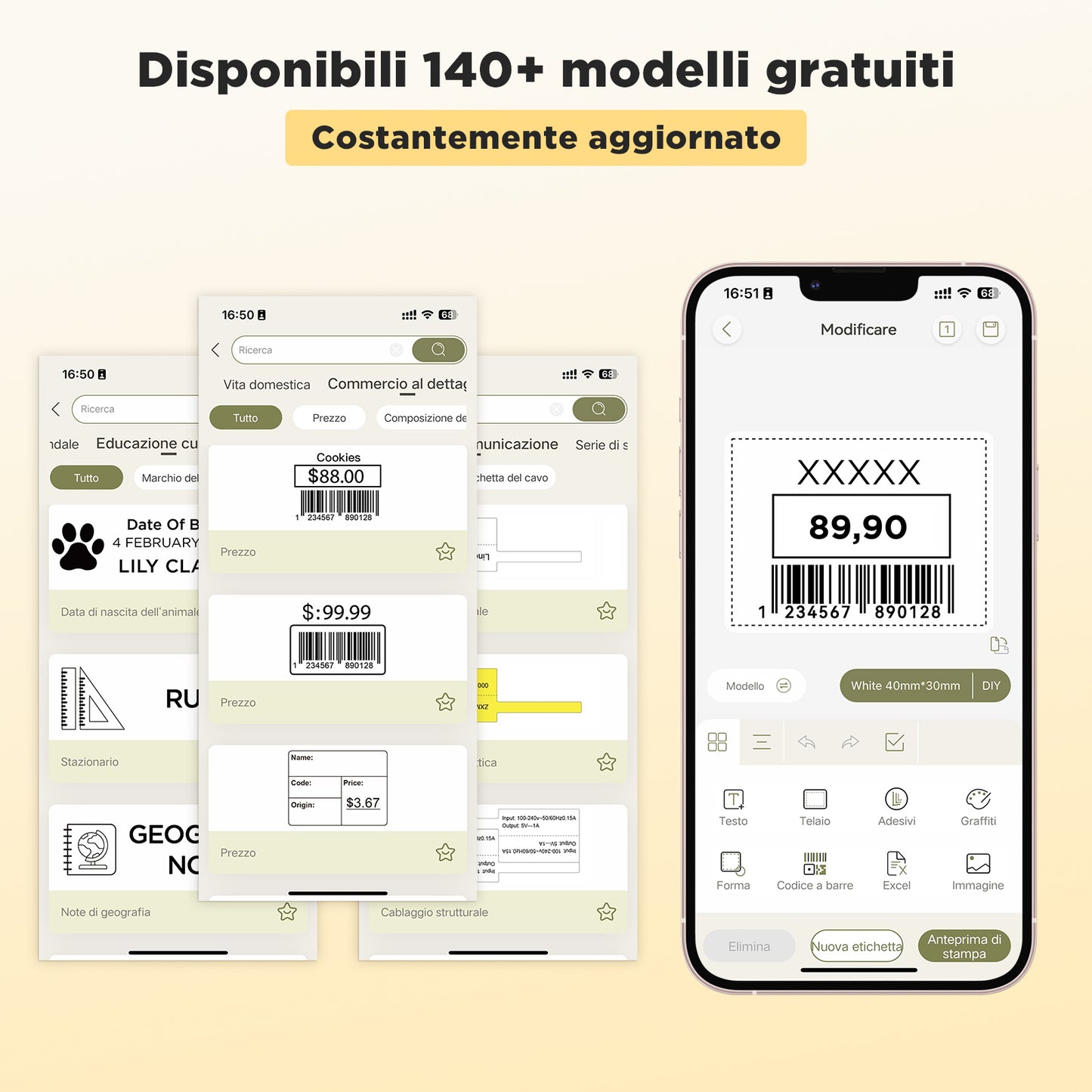 SUPVAN T50M Pro Etichettatrice Bluetooth con Nastro, App Versatile con 30 Caratteri e Oltre 700 icone, Senza, Inchiostro per Organizzare Casa, Cucina, Scuola e Ufficio.