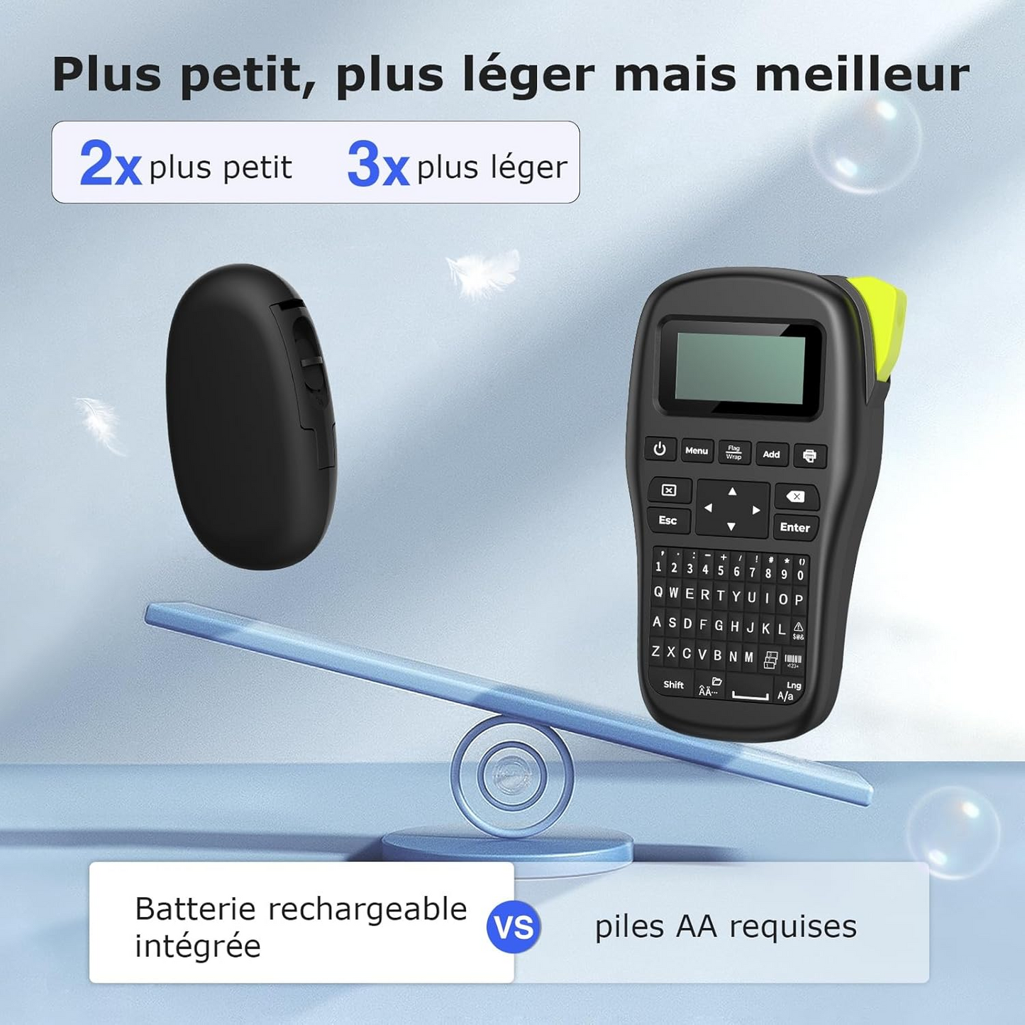 SUPVAN E10 Etiqueteuse avec étiquettes, imprimante d'étiquettes Autocollantes, Application Intelligente 40+ Polices, 150+ modèles et 700+ icônes, Impression d'étiquettes personnalisées, Noir