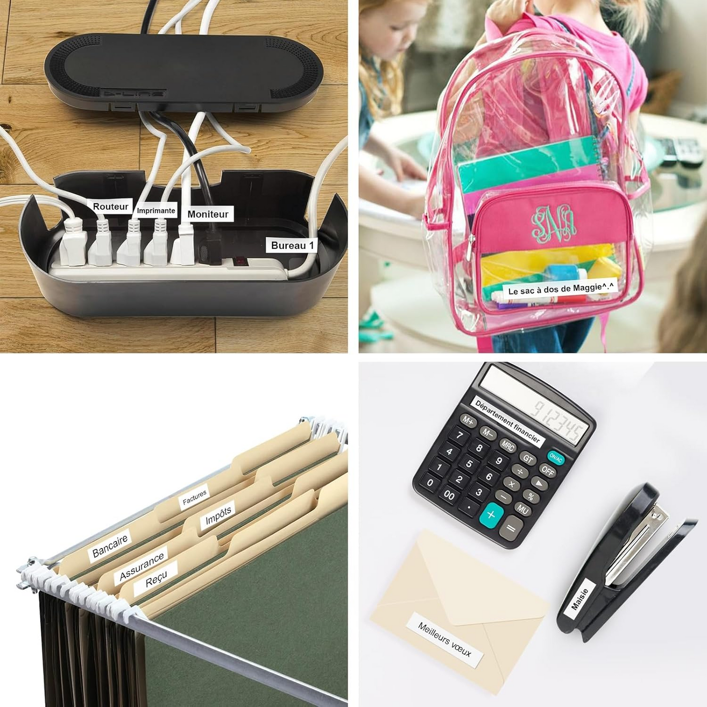 SUPVAN E10 Etiqueteuse avec étiquettes, imprimante d'étiquettes Autocollantes, Application Intelligente 40+ Polices, 150+ modèles et 700+ icônes, Impression d'étiquettes personnalisées, Noir