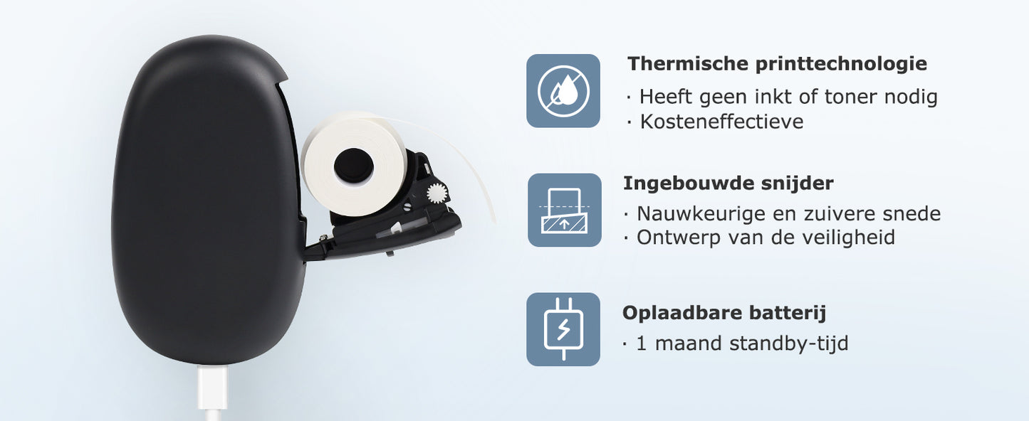 SUPVAN E10 Label Maker Sticker Portable Machine with 3 Roll Waterproof Labels - APP Bluetooth Connectivity - For Home Organization, Kitchen Storage, School & Office Supplies, Business
