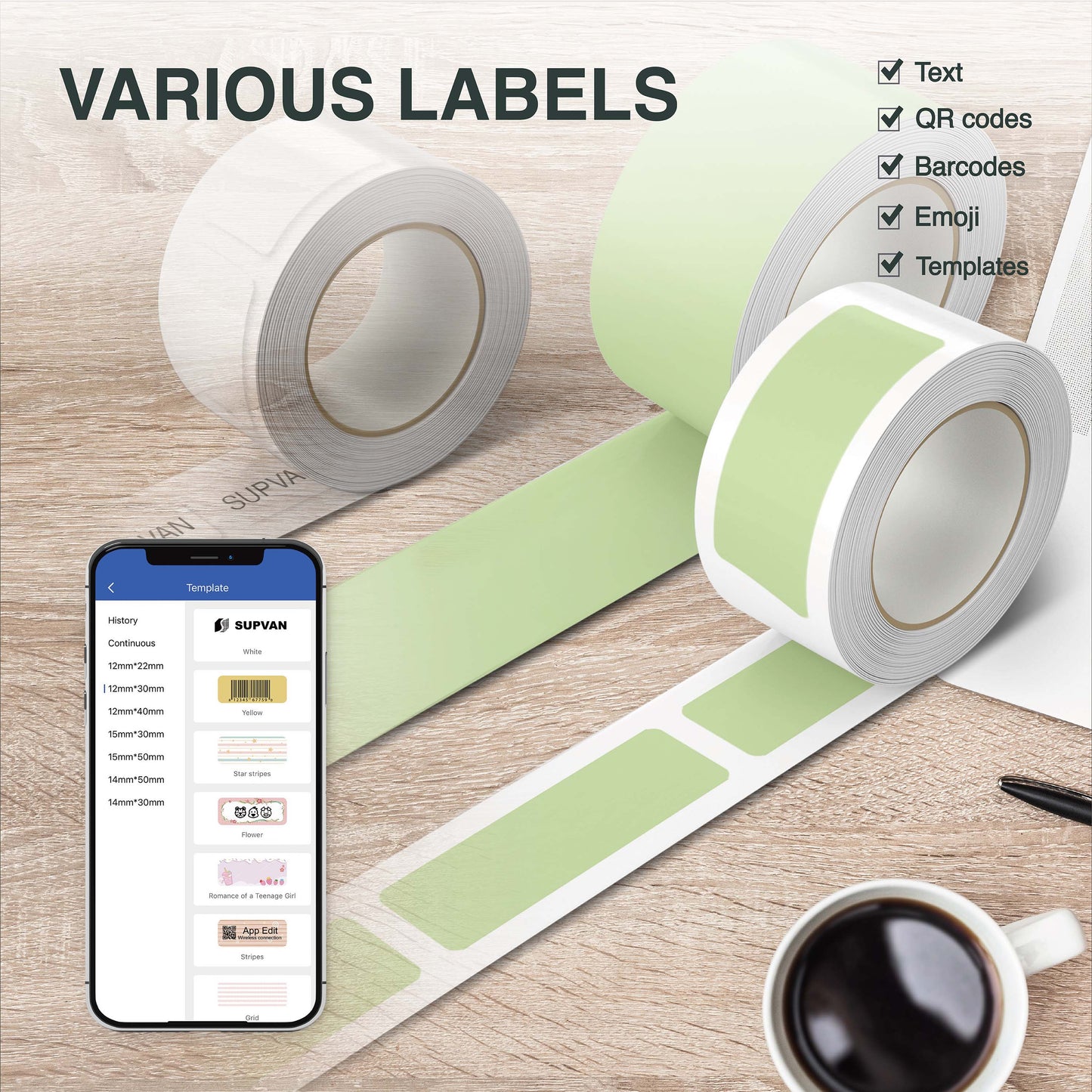 SUPVAN E10 Mini Bluetooth Label Printer