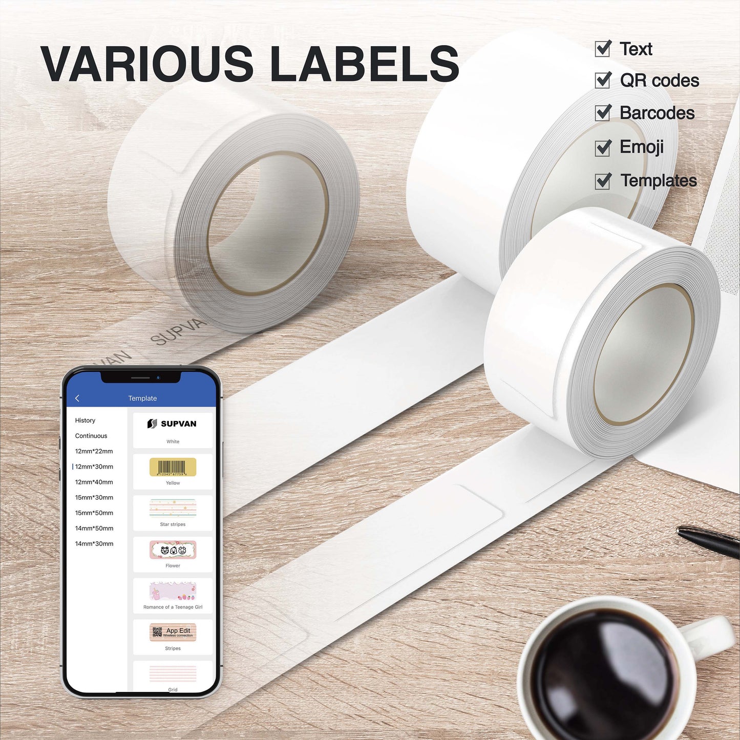 SUPVAN E10 Mini Bluetooth Label Printer