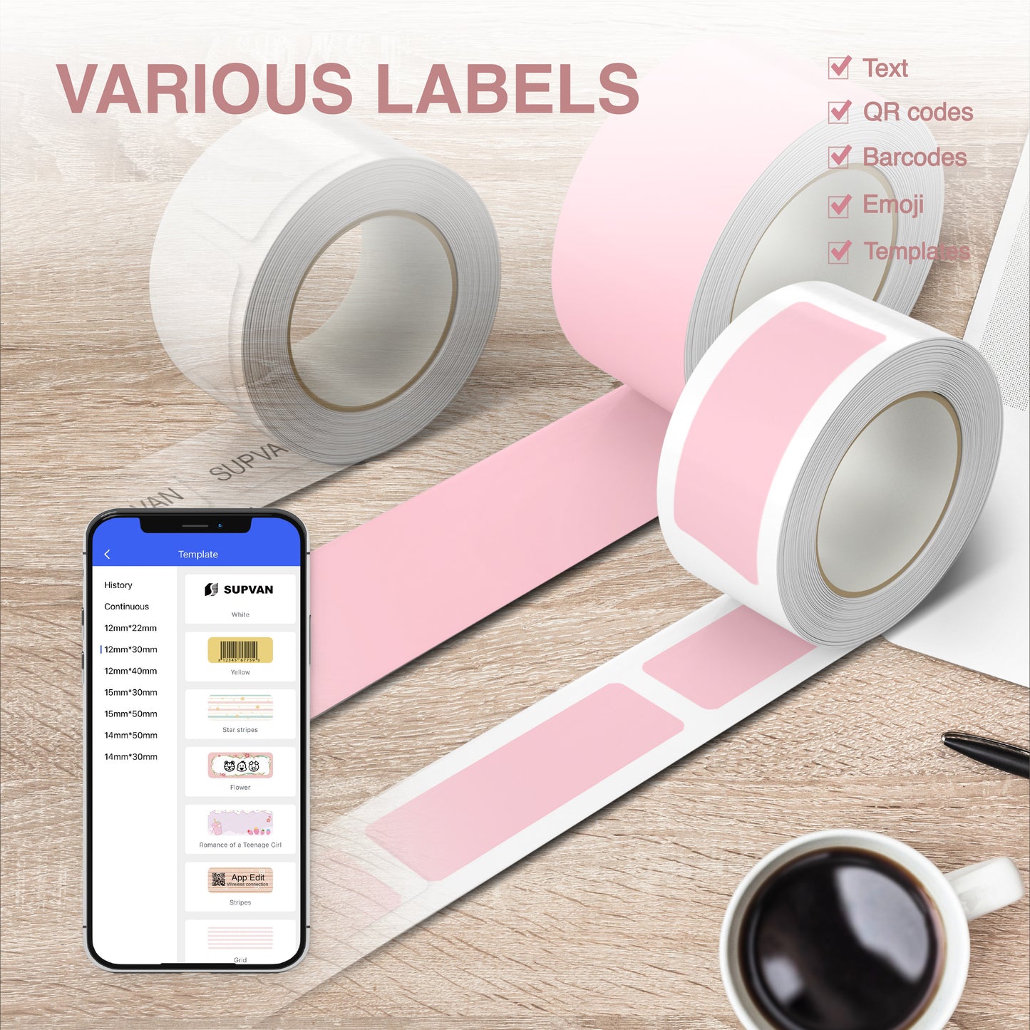 SUPVAN E10 Mini Bluetooth Label Printer