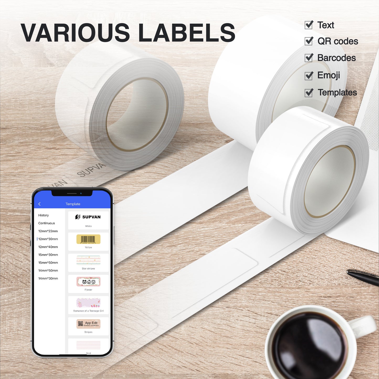 SUPVAN E10 Mini Bluetooth Label Printer