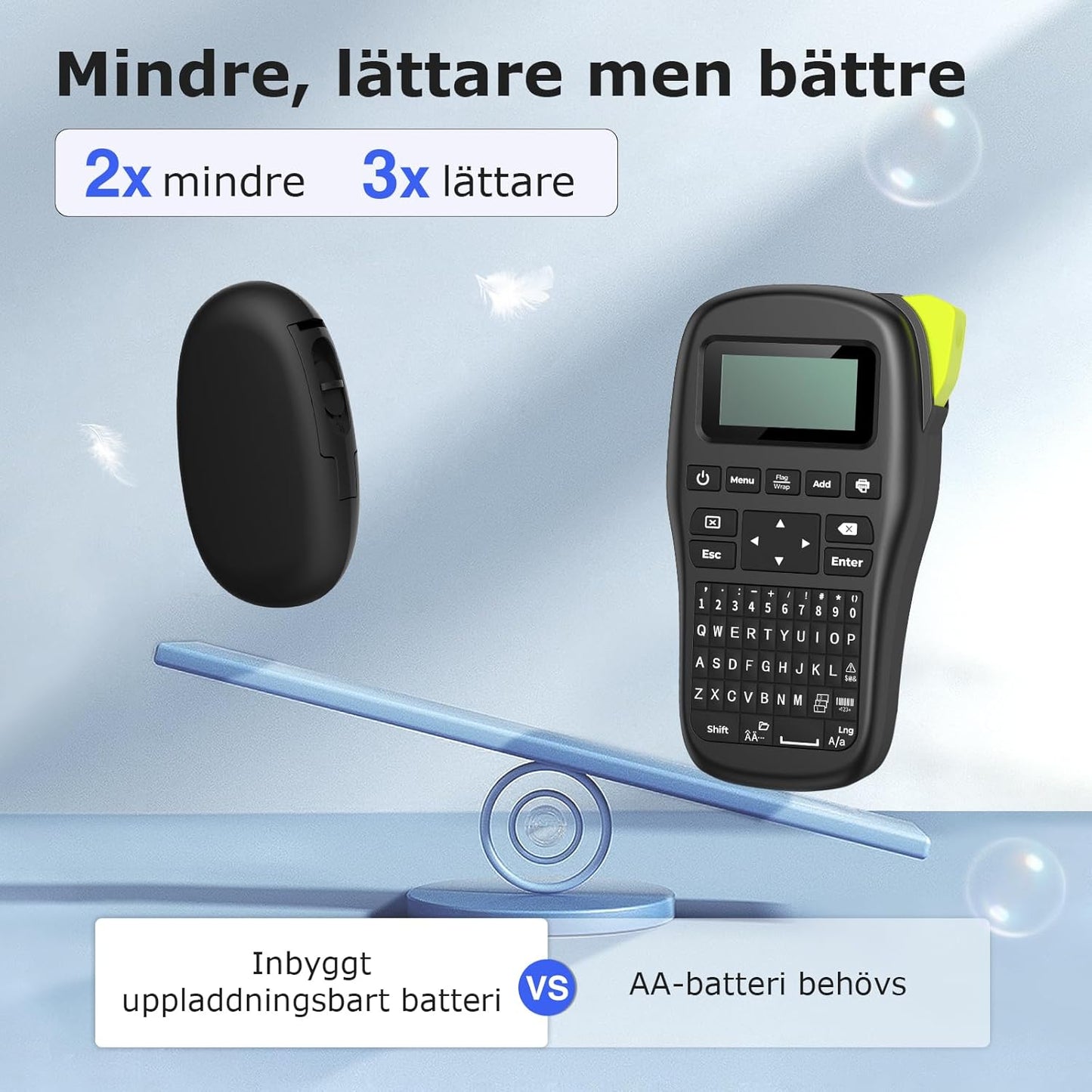 SUPVAN E10 Självhäftande Bluetooth-termisk etikettskrivare med 3 rullar etiketter, smart app med 30+ teckensnitt, 140+ mallar och 1000+ ikoner för hem, skola, kontor, svart