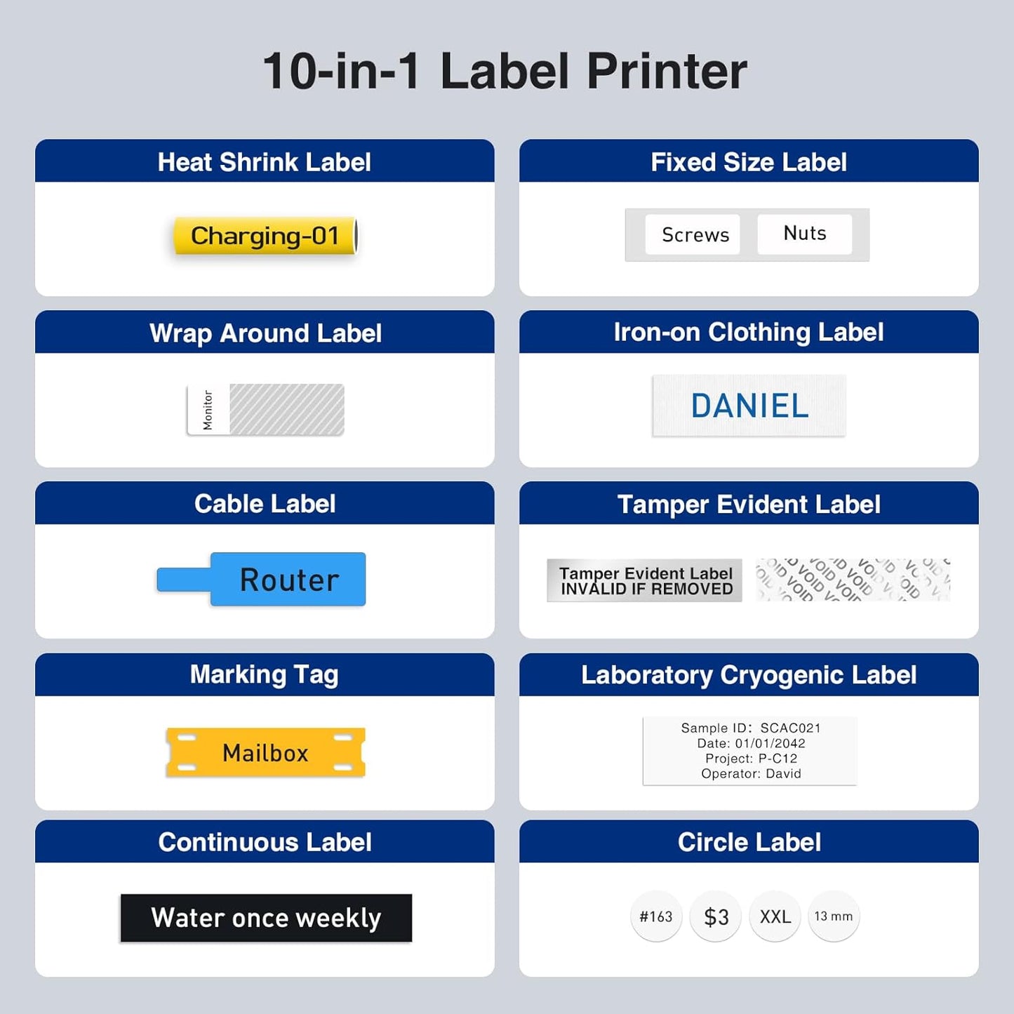 SUPVAN G15M Mini Portable Label Maker Machine with 4 Tapes, Rechargeable 1200mAh Battery Thermal Transfer Printer, Compatible with Multi-Type Label, Home, Garage, Office & Outdoor