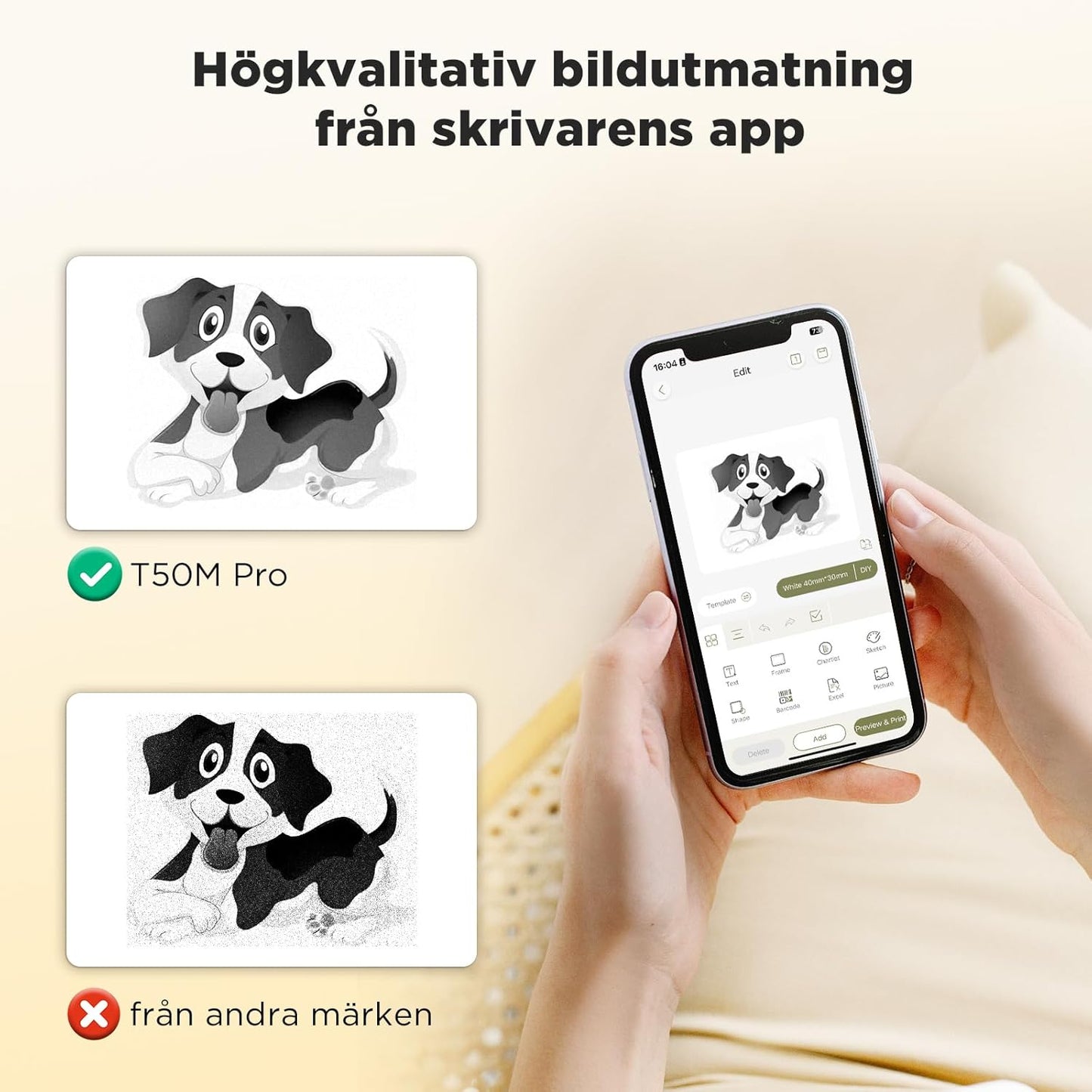 SUPVAN T50M Pro självhäftande Bluetooth-termomärkare med 3 etikettrullar, multifunktionell app med 40+ teckensnitt och 700+ ikoner för hem, kök, skola, kontor