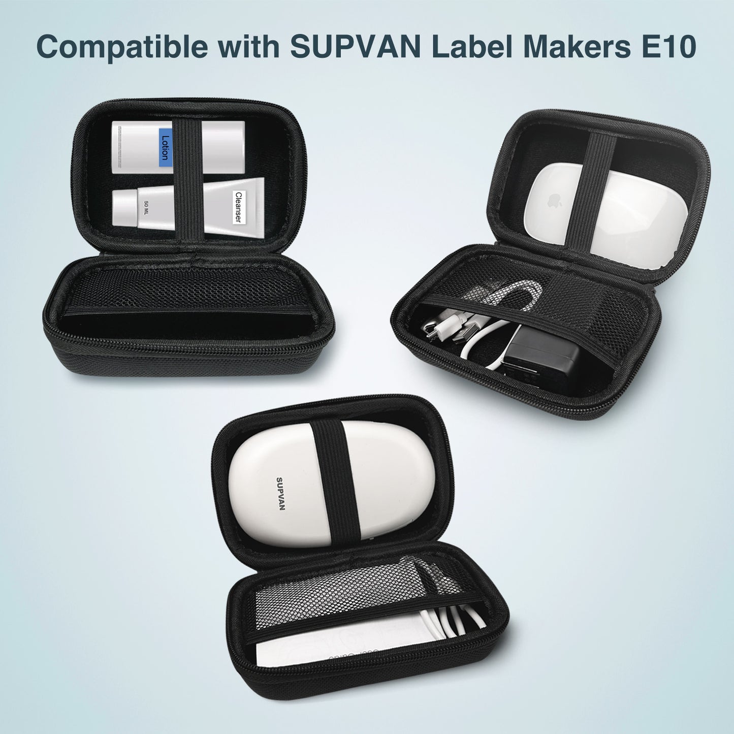 SUPVAN Nylon Hard Protective Travel Case for E10 Label Maker and Tapes