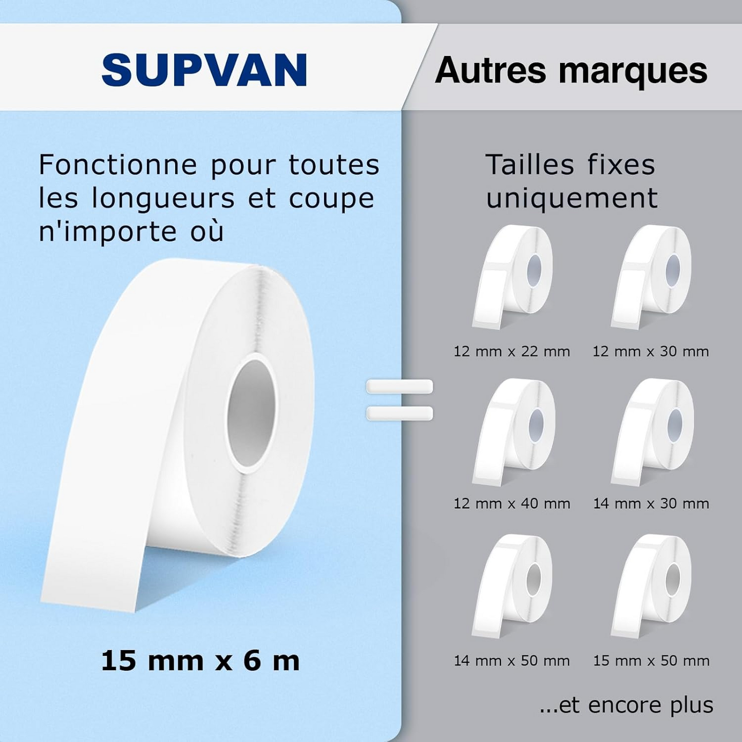 SUPVAN E10 Etiqueteuse avec 3 d'étiquettes, imprimante d'étiquettes Autocollantes, Application Intelligente 40+ Polices, 150+ modèles et 700+ icônes, Impression d'étiquettes personnalisées, Noir