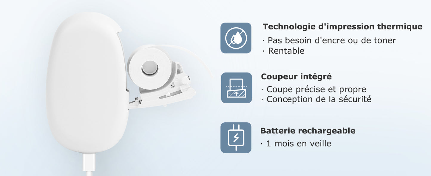 SUPVAN E10 Etiqueteuse avec étiquettes, imprimante d'étiquettes Autocollantes, Application Intelligente 40+ Polices, 150+ modèles et 700+ icônes, Impression d'étiquettes personnalisées, Vert