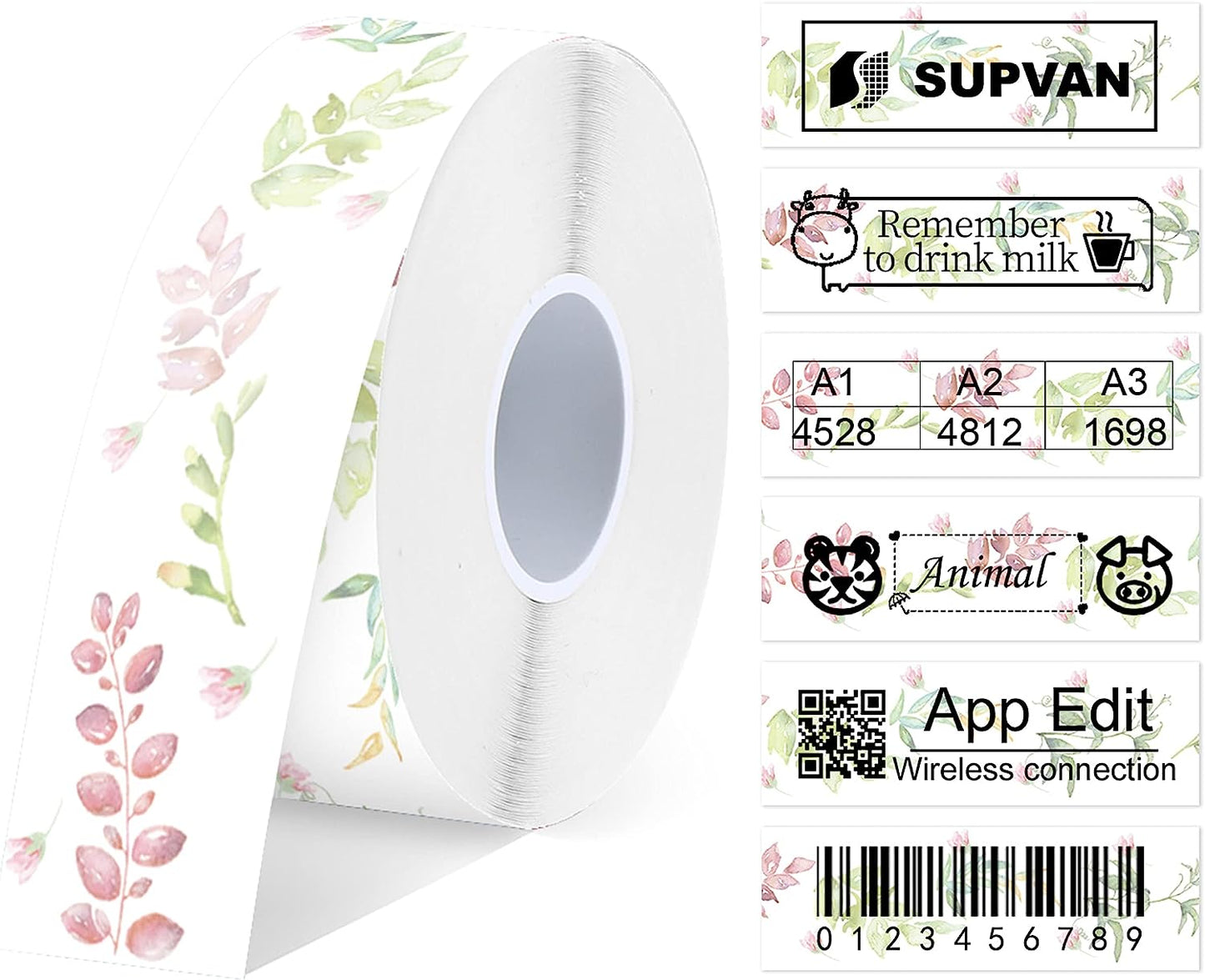  Label Maker Tape SUPVAN E10 Adapted Label Print Paper Refill  Fixed Size 0.47''x1.57'' 170 Labels/Roll Thermal Laminated Waterproof  Self-Adhesive Multipurpose Labeling Tape Replacement : Office Products